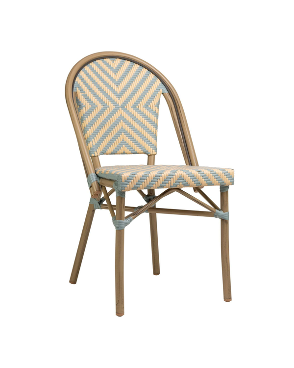 Toby-II terrasstoel – Bamboo/beige-blauw - Life Living